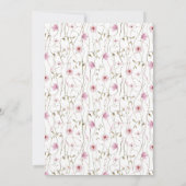 Romantische weiche Blütenblüte Rosa Wasserfarbenho Einladung (Rückseite)