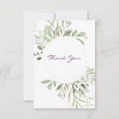 Romantische weiche botanische Vegetation Dankeskarte (Vorderseite)