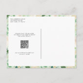 Romantische weiche Elfenbeinflorenkraende QR-Code  Einladungspostkarte (Rückseite)