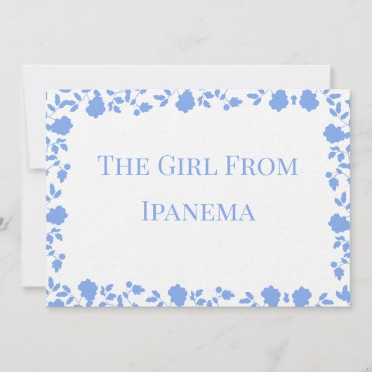 Romantische weiche, Hübsche, blaue 12x18 Einladung (Vorderseite)