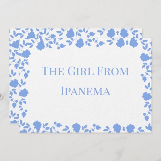 Romantische weiche, Hübsche, blaue 12x18 Einladung (Vorne/Hinten)
