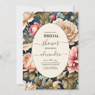 Romantische weiche rosa Blume Bridal Einladung