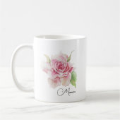 Romantische weiche rosa Blume Kaffeetasse (Links)