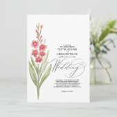 Romantische weiche rosa Blumen Sommergarten Einladung (Stehend Vorderseite)