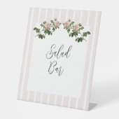 Romantische weiche rosa Hochzeitssalat-Bar Sockelschild (Vorderseite)