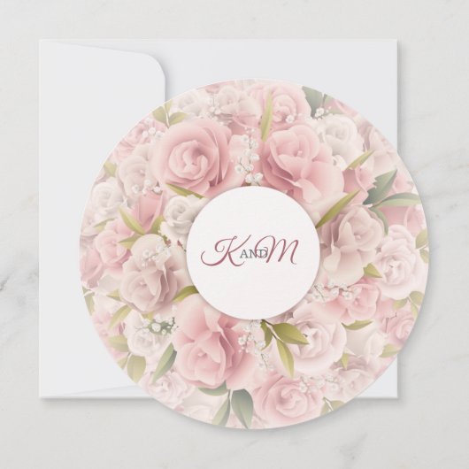 Romantische weiche Rose Save the Date Karte (Rückseite)