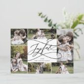 Romantische Weihnachts-7-Foto Familiennachrichten Feiertagskarte (Stehend Vorderseite)