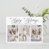 Romantische Weihnachtsfeiertage 3 Foto Feiertagskarte (Stehend Vorderseite)
