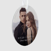 Romantische Weihnachtsschmuck mit 2 Fotos Ornament (Vorderseite)
