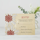 Romantische Weihnachtsschneeflocken RSVP-Karte Einladung (Stehend Vorderseite)
