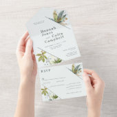 Romantische Weinberge Minimaler Garten Grün All In One Einladung (Abreißen)