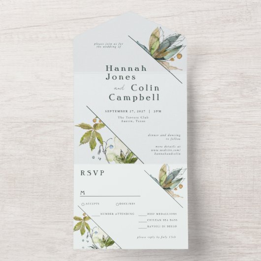 Romantische Weinberge Minimaler Garten Grün All In One Einladung (Innen Boden)