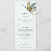 Romantische Weinberge Minimaler Garten Grün Menükarte (Vorderseite)