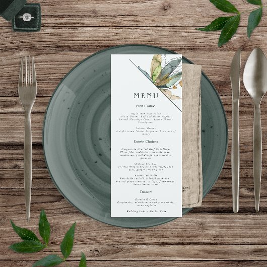 Romantische Weinberge Minimaler Garten Grün Menükarte