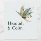 Romantische Weinberge Minimaler Garten Grün Weinetikett (Einzelnes Label)