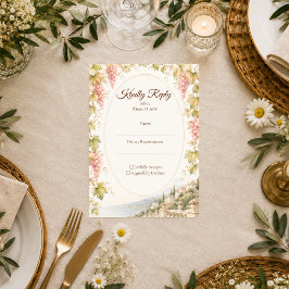 Romantische Weinberghochzeit RSVP Karte