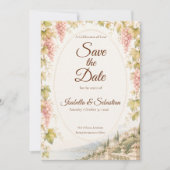 Romantische Weinberghochzeit Save The Date (Vorderseite)