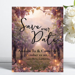 Romantische Weinberghochzeit - Save-the-Date-Karte Einladung