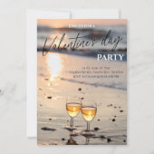 Romantische Weingläser Valentinstagsparty Einladung (Vorderseite)