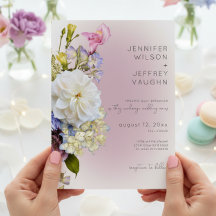 Romantische Weiß und Lila Blumen Moderne Hochzeit