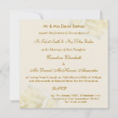 Romantische Weißcreme-Rose Einladung Hochzeit (Rückseite)