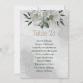 Romantische weiße Blume botanische Sitzplakette Einladung (Vorderseite)