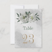 romantische weiße Blume botanische Tischnummer (Vorderseite)