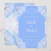 Romantische weiße Blume Einladung (Vorne/Hinten)