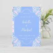 Romantische weiße Blume Einladung (Stehend Vorderseite)