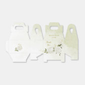 Romantische weiße Blume Grün Blätter Hochzeit Geschenkschachtel (Ungefaltet)