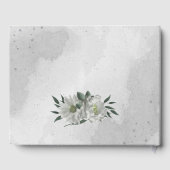 Romantische weiße Blume & grüne Blätter Hochzeit Gästebuch (Rückseite)