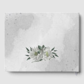 Romantische weiße Blume & grüne Blätter Hochzeit Gästebuch (Rückseite)