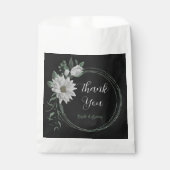 Romantische weiße Blume & grüne Blätter Hochzeit Geschenktütchen (Vorderseite)