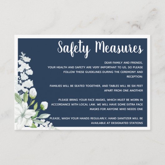 Romantische weiße Blume - Hochzeiten Begleitkarte (Vorderseite)