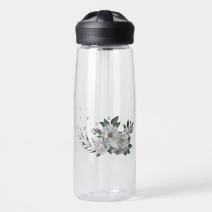 romantische weiße Blume im Grünen Trinkflasche