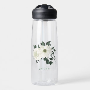romantische weiße Blume im Grünen Trinkflasche
