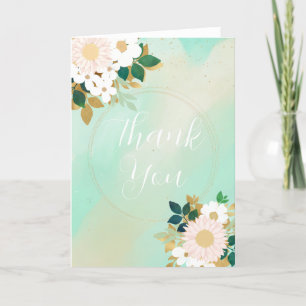 Romantische weiße Blume Mini-Aquarelldesign Dankeskarte