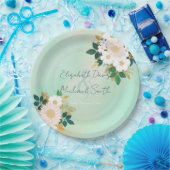 Romantische weiße Blume Mini-Aquarelldesign Pappteller (Party)