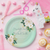 Romantische weiße Blume Mini-Aquarelldesign Pappteller (Party)