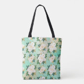 Romantische weiße Blume Mini-Aquarelldesign Tasche (Rückseite)