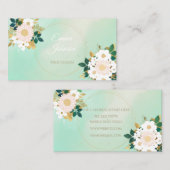Romantische weiße Blume Mini-Aquarelldesign Visitenkarte (Vorne/Hinten)