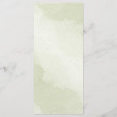 romantische weiße Blume mit grünen Blätter Menükarte (Rückseite)