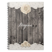 Romantische Weiße Blume & Perlen Rustikale Hochzei Notizblock (Vorderseite)