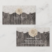 Romantische Weiße Blume & Perlen Rustikale Hochzei Visitenkarte (Vorne/Hinten)