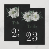 Romantische weiße Blume schwarze Tischnummer (Vorne/Hinten)