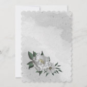 Romantische weiße Blume Sitzkarte Einladung (Rückseite)