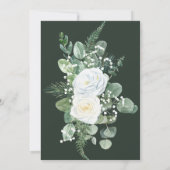 Romantische Weiße Blume und Grüne Hochzeit Einladung (Rückseite)