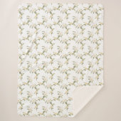Romantische Weiße Blüte Sherpadecke (Vorderseite)