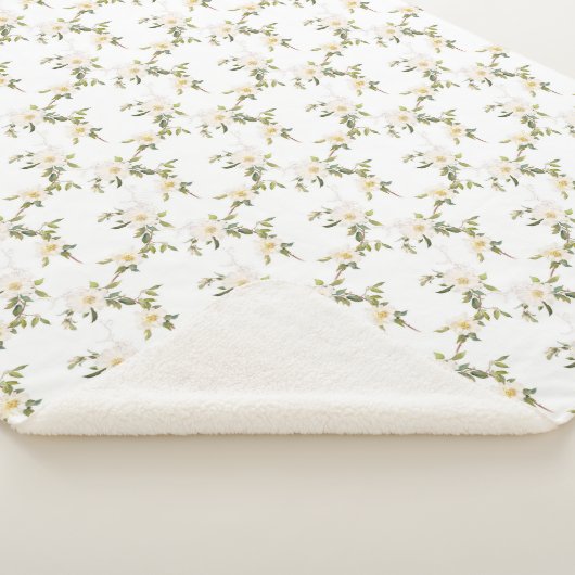 Romantische Weiße Blüte Sherpadecke (3/4)
