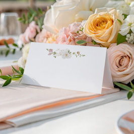 Romantische weiße Blütendecke Platzkarte